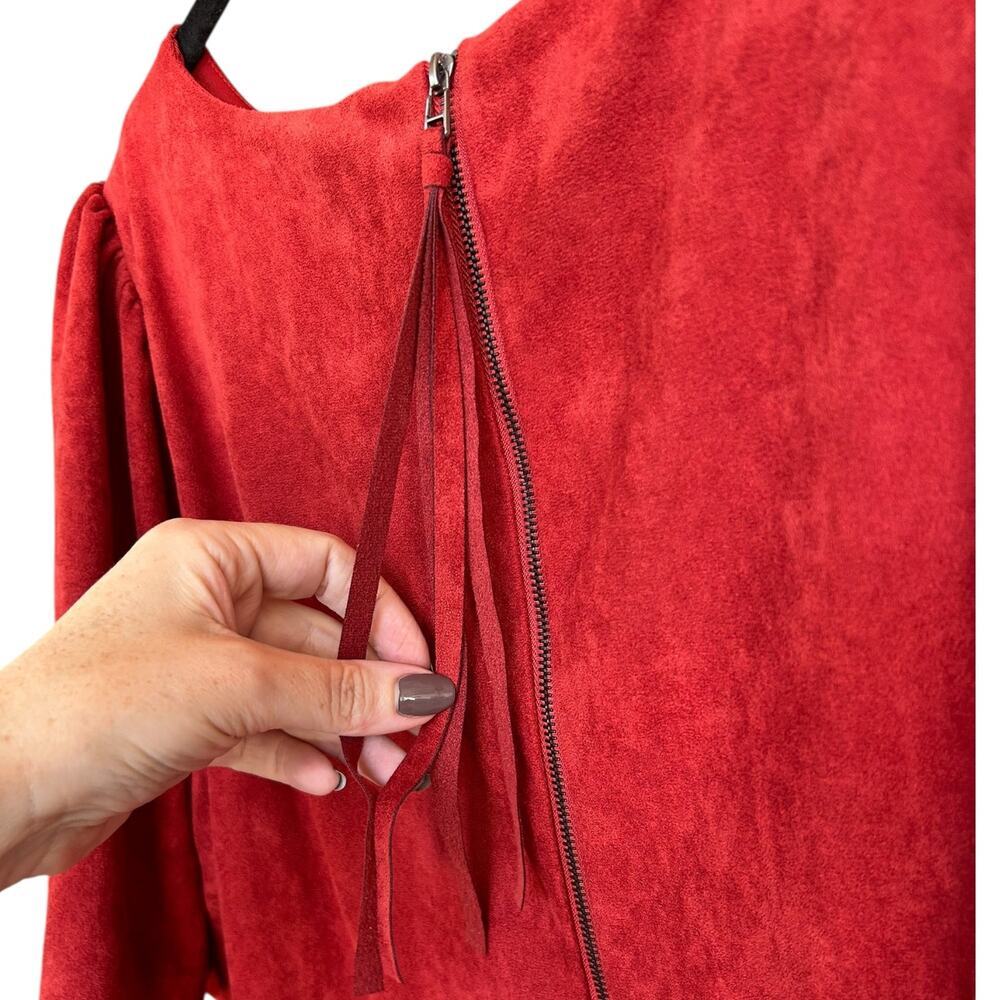 ELOQUII Women's Fall Burnt Orange Faux Suede Dress Size 14 - Picture 5 of 5